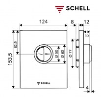 MEDIDAS PULSADOR FLUXOR DOBLE DESCARGA ECO SCHELL